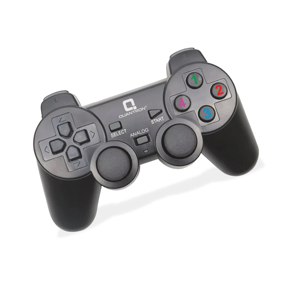 QGP-1800 USB Gamepad with Turbo Mode | Vibration | PS3 & PC Support | X Input & Direct Input | Wired Controller with Ergonomic Design | 1.50mtr Cable